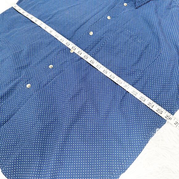 Pierre Cardin Men’s Size XL Blue Polka Dot Button Down Shirt 100% Cotton - Picture 3 of 5